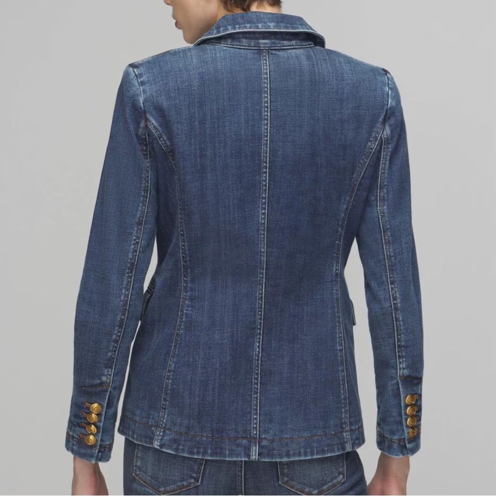 🆕 White House Black market Denim Studio Blazer - Picture 6 of 16